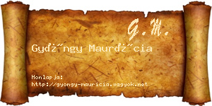 Gyöngy Maurícia névjegykártya